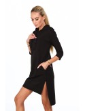 Rochie sport neagra cu gluga 4187 - Magazin online - Boutique